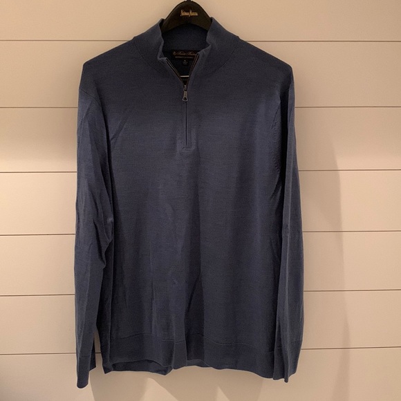 Brooks Brothers Merino Quarter Zip - Picture 1 of 9